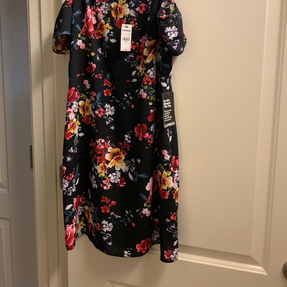Express Cold Shoulder Flower Dress
